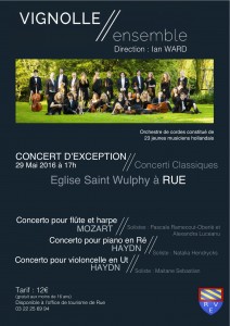 affiche du concert Vignolle ensemble avec Maitane Sebastian soliste le 29 mai 2016 à Rue