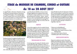 Stage Montbrun 2017 - informations